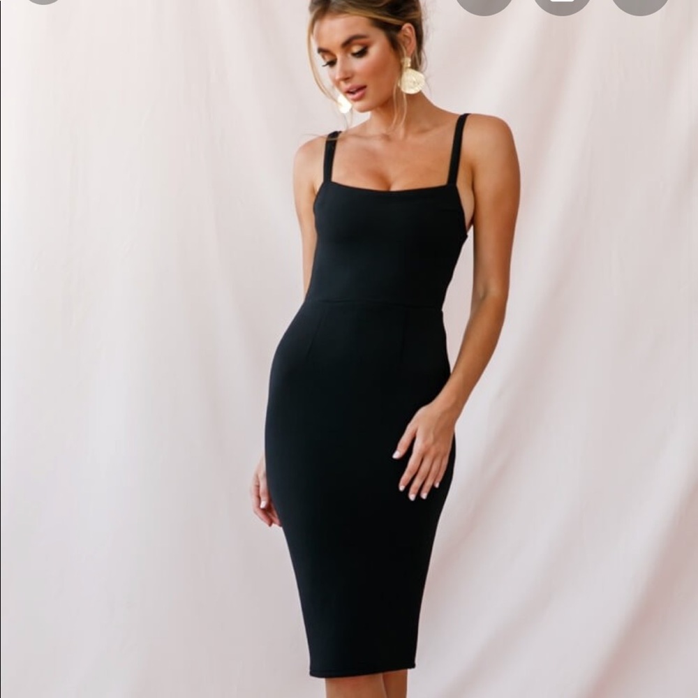 Black midi dress